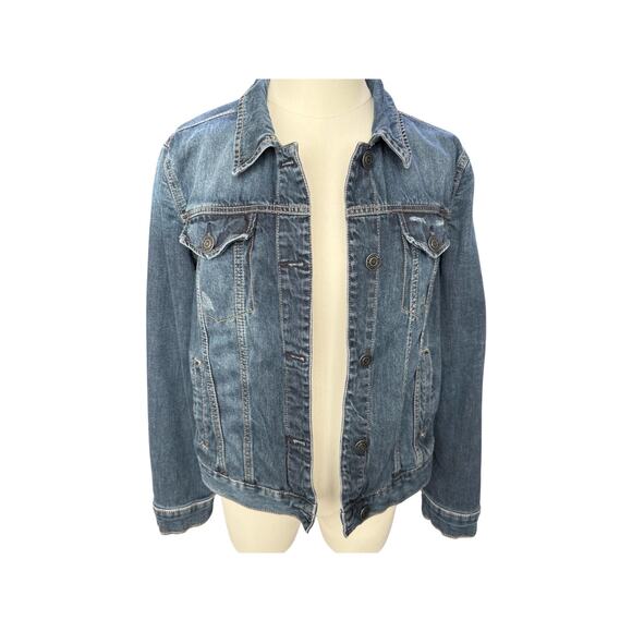 Lauren Conrad Women's dark blue denim jean jacket size large - Picture 1 of 3